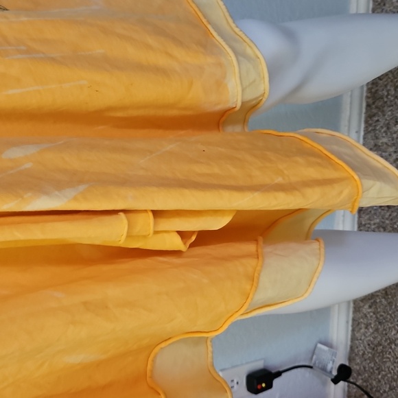 MOCHA by Moran Dahan Distressed Denim Waistband Yellow Assymetric Festival Skirt - Picture 7 of 11